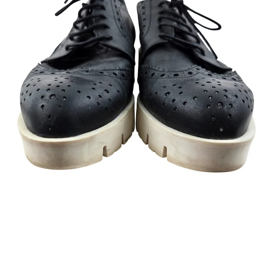 CARVELA Kurt Geiger‎ Black Leather Wingtip Platform Brogues Size 38